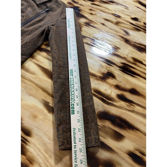 Kut From‎ The Kloth Women Faux Suede Size Medium Zip Jacket Leopard Print Preppy - Picture 7 of 16